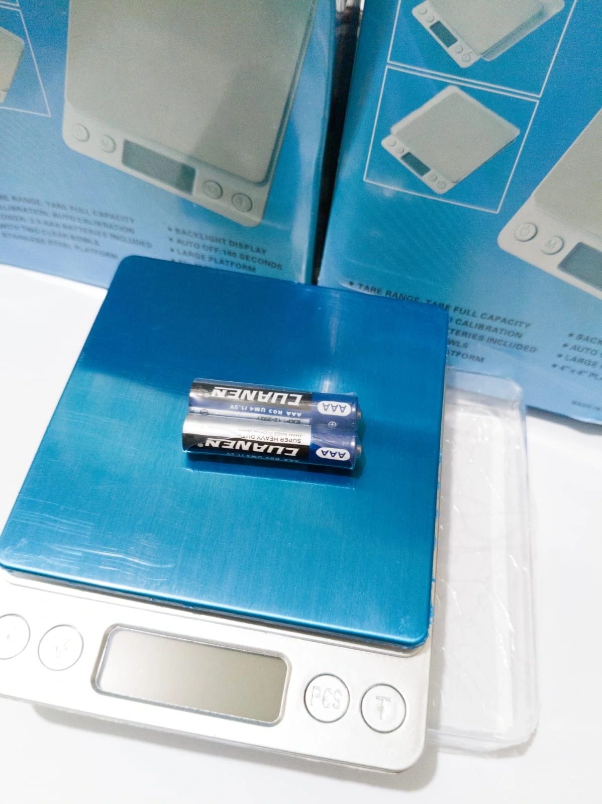 Digital Kitchen Scale - 3kg/0.1g Capacity, Blue